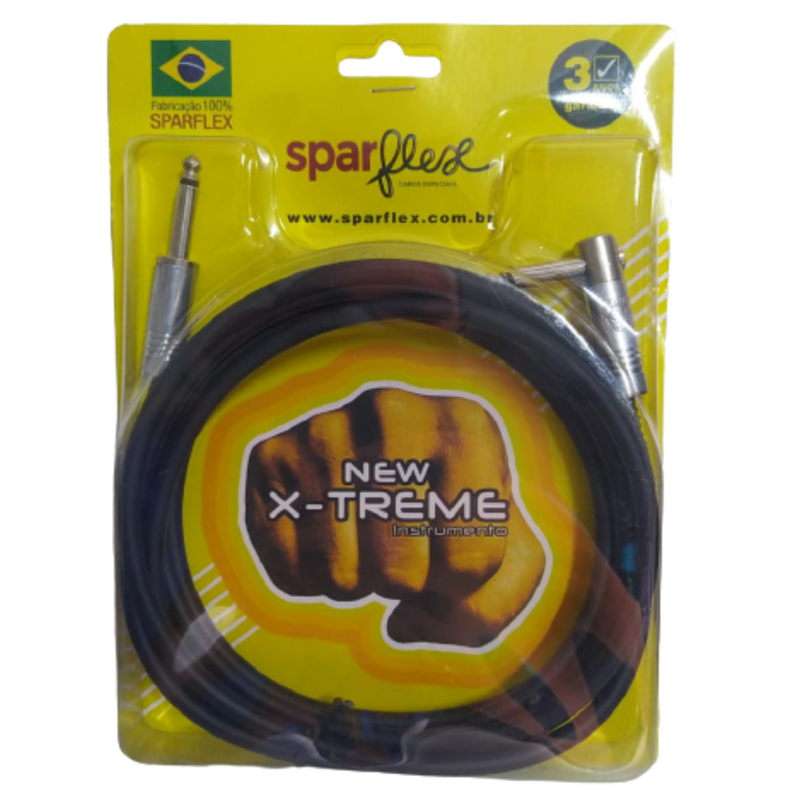 CABO P10M P10M SPARFLEX NEW X TREME 90 º 3M PRETO CABO P10M P10M