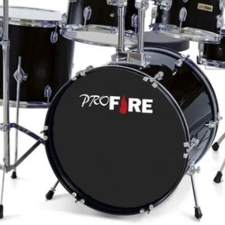 BATERIA PRO FIRE BUMBO 20 PRETA FERRAGEM CROMADA BATERIA PRO FIRE