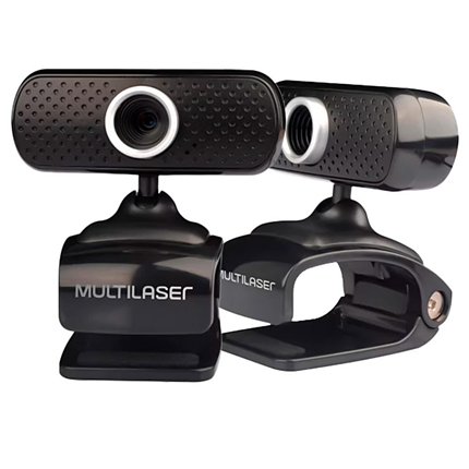 WEBCAM MULTILASER WC051 PLUG E PLAY 480P PRETO C MICROFONE USB D 1