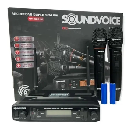 Microfone Soundoivce Duplo S Fio Mm Sf Microfone Soundoivce Duplo