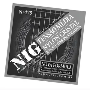 ENCORDOAMENTO NIG VIOLAO NYLON CRISTAL PRATEADO TENSAO MEDIA N475