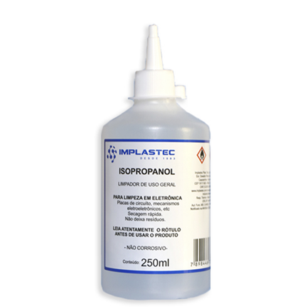 ALCOOL ISOPROPILICO IMPLASTEC 250ML - ALCOOL ISOPROPILICO IMPLASTEC 250ML (  IMP- 25 ) - IMPLASTEC