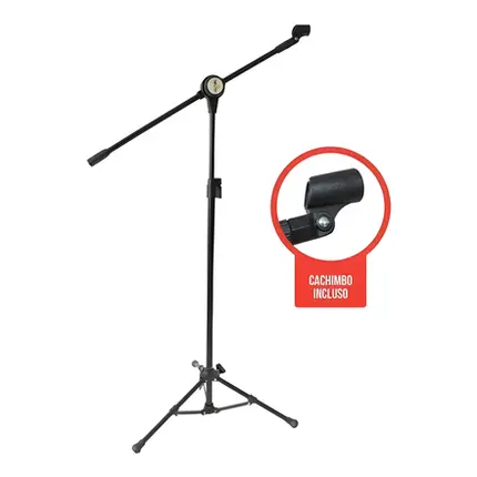 PEDESTAL DE MICROFONE VECTOR PMV100P P/1 MICROFONE S/HASTE TELESCOPICA