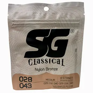ENCORDOAMENTO SG VIOLAO NYLON BRONZE 65 35 PRATA TENSAO MEDIA 0.028 - 0.043 (H-5 / 10)