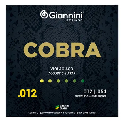 ENCORDOAMENTO VIOLAO GIANNINI 0012 GEEFLKS BRONZE 85/15 - I-4 / 3