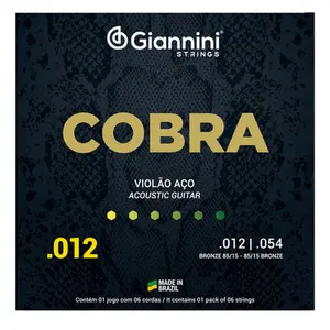 ENCORDOAMENTO VIOLAO GIANNINI 0012 GEEFLKS BRONZE 85/15 - I-4 / 3
