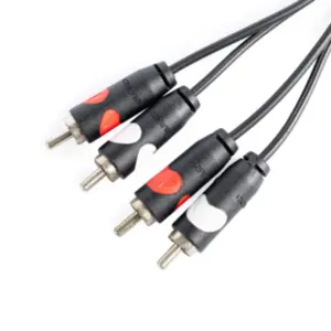 CABO DE AUDIO SANTO ANGELO PRETO E CONECTORES 2 RCA X 2 RCA CA2 2 METROS
