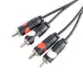 CABO DE AUDIO SANTO ANGELO PRETO E CONECTORES 2 RCA X 2 RCA CA2 2 METROS