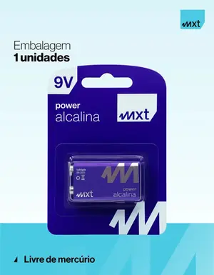 BATERIA ALCALINA MXT 9V 6LR61 CARTELA C/1 PECA ( MXT- 67 )