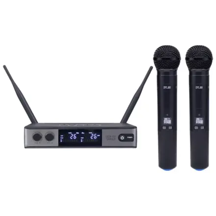 MICROFONE SEM FIO DYLAN UDX02 UHF DUPLO C/DISPLAY DIGITAL
