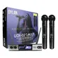 MICROFONE SEM FIO DYLAN UDX02 UHF C/2 MICROFONE BASTAO C/DISPLAY DIGITAL