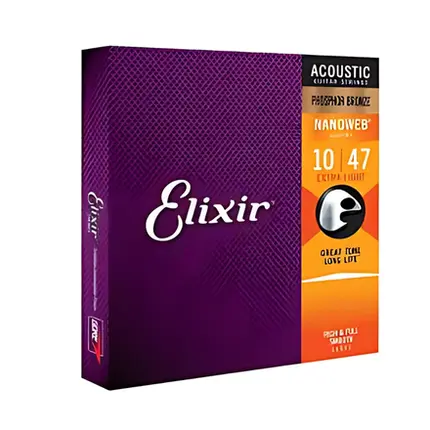 ENCORDOAMENTO ELIXIR 010 P/VIOLAO EXTRA LIGHT PROSPHOR BRONZE ACO