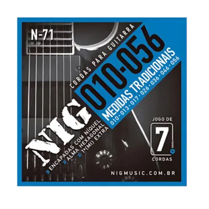 ENCORDOAMENTO NIG N71 .010/.056 7-CORDAS - ENCORDOAMENTO NIG N71