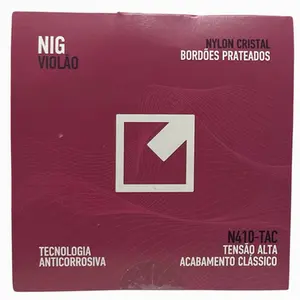 ENCORDOAMENTO NIG VIOLAO NYLON CRISTAL/METAL PRATEADO ALTA TENSAO N410-TAC