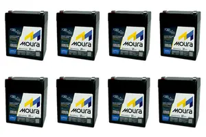 KIT BATERIAS SELADA MOURA 12V 5A COM 8 UNIDADES