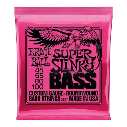 ENCORDOAMENTO ERNIE BALL 045-100 P/BAIXO 4 CORDAS SUPER SLINKY NIQUEL P02834