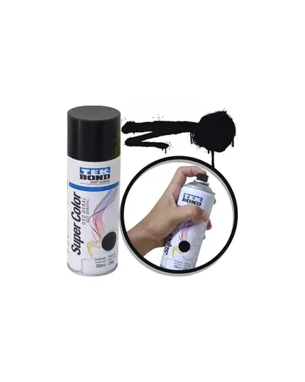 TINTA SPRAY POWER POINT PRETO BRILHANTE 350ML P/USO GERAL ( TIN- 03 )