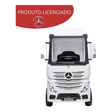 Caminhao Eletrico Mercedes Benz Actros C/ Carreta 12V Branco