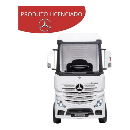 CAMINHAO ELETRICO MERCEDES BENZ ACTROS BRANCO 12V C/CARRETA