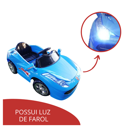 Mini Carro Infantil Azul Elétrico com Controle Remoto - BW097AZ na
