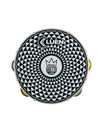 PANDEIRO LUEN 11 BRANCO BLACK WHITE SERIE GUETTO PLAT LAT DOURADA COM REGULAGEM AFIN DPLA FERR BRANC