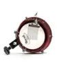TAMBORIM TORELLI TTE411VM C/ ESTEIRA VERMELHO ACO CROMADO C/SUPORTE P/CLAMP PELE LEITOSA