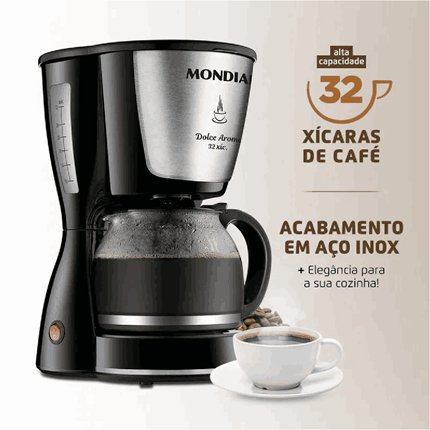 Cafeteira Elétrica Mondial 220V Preto/Inox C-44-32X-SI
