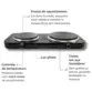 FOGAO ELETRICO DE MESA AGRATTO FMP-01 127V 2500W P/2 BOCAS PRETO