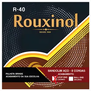 ENCORDOAMENTO ROUXINOL BANDOLIM R40-LE 8 CORDAS LACO CLASSICO LOOP END