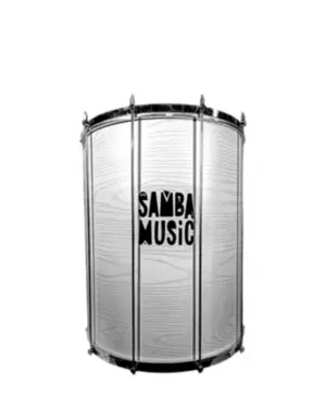 SURDO PHX MADEIRA SAMBA MUSIC 60X18 PVC BRANCO WOOD GRAIN C/TRIPE 932MA BRW TP