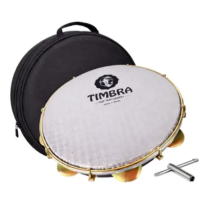 PANDEIRO TIMBRA PROFISSIONAL 12 POL FORMICA FREIJO C/ARO NIQUELADO PELE PRISMATICA C/CAPA 8631F