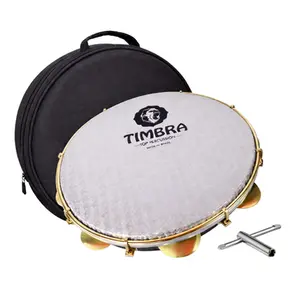 PANDEIRO TIMBRA PROFISSIONAL 12 POL FORMICA FREIJO C/ARO NIQUELADO PELE PRISMATICA C/CAPA 8631F