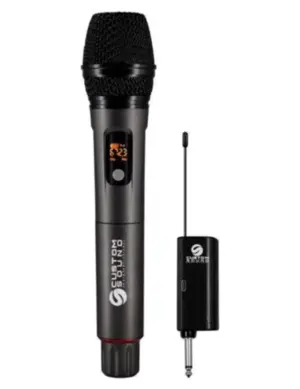 TRANSMISSOR SEM FIO CUSTOM SOUND BASTAO E RECEIVER P10 USB TIPO-C GLOBO PRETO CW 70 BK