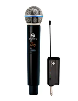 TRANSMISSOR SEM FIO CUSTOM SOUND UHF PROFISSIONAL BASTAO E RECEIVER P10 USB TIPO-C CW 30 BK