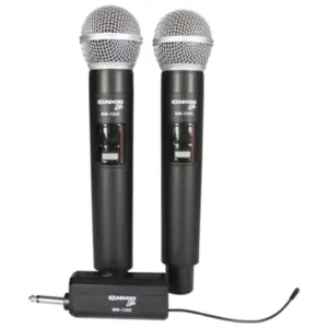 MICROFONE DUPLO SOUNDVOICE VHF FREQUENCIA FIXA LITE MM120D