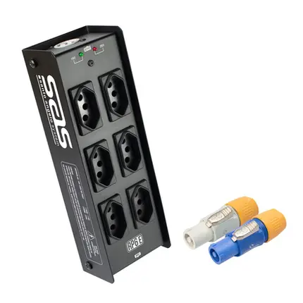 REGUA SANTO ANGELO P/ PALCO 6 TOMADAS COM SAIDA POWER RP6E PRETO