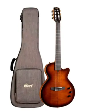 VIOLAO CORT ELETRO ACUSTICO 6 CORDAS NYLON C/ CAPA SUNSET NYLETRIC DLX TSB W/BAG