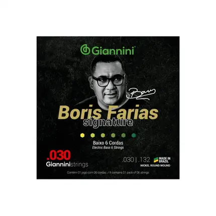 ENCORDOAMENTO GIANNINI SSBNBF 06 CORDAS CONTRA BAIXO 0.030 0.132 BORIS FARIA
