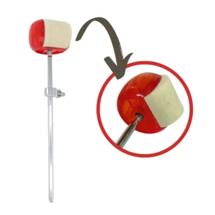 BATEDOR DE BUMBO LIVERPOOL TRANSPARENTE VERMELHO