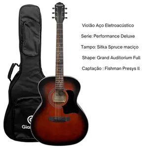 VIOLAO GIANNINI GAF DLX EQ SBS DELUXE ACO EL/AC GA TAMPO MACICO SBS C/ BAG