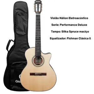 VIOLAO GIANNINI GNY DLX CEQ NS DELUXE NAILON EL/AC GA TAMPO MACICO NS C/ BAG