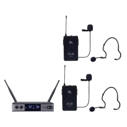 MICROFONE DYLAN UDX-06 MULTI SEM FIO DUPLO HEADSET - MICROFONE