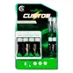 KIT DE PILHAS COM CARREGADOR USB CUSTOM POWER 4XAA HR6 E 4XAAA HR03 1,2V NI-MH CSCU 08