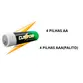 KIT DE PILHAS COM CARREGADOR USB CUSTOM POWER 4XAA HR6 E 4XAAA HR03 1,2V NI-MH CSCU 08