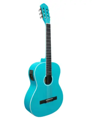 VIOLAO GIANNINI N-14 EQ TBS START NAILON EL/AC TURQUOISE BLUE SATIN TBS