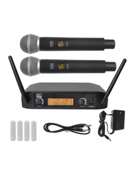 MICROFONE MXT UHF SEM FIO DUPLO DE MAO DIGITAL UHF-520M