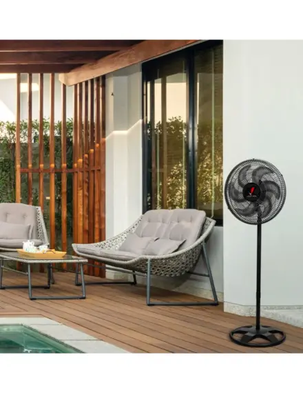 VENTILADOR VENTURA COLUNA NEW LV/RED 50CM BI- VOLT PRETO