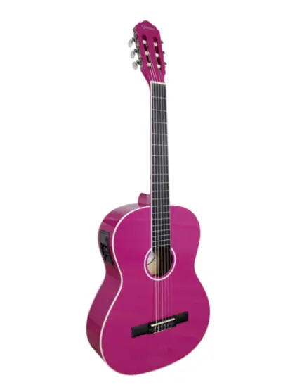 VIOLAO GIANNINI N-14 EQ PKG START NAILON ELETROACUSTICO PINK GLOSSY PKG