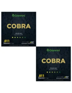Kit 2 Encordoamento Violão Giannini Aço Cobra Geeflkf 0.011