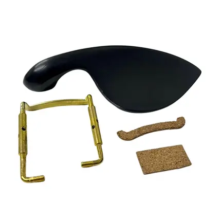 QUEIXEIRA P/ VIOLINO EBANO WOOD COM SISTEMA DE FIXACAO DOURADO